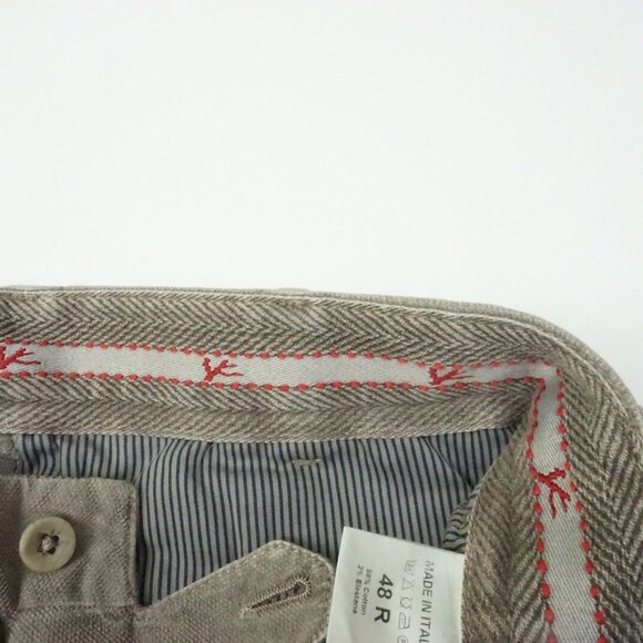 Isaia Tinto Slim Brown Textured Cotton Blend Casual Men Chino Pant 48R EU NEW - Picture 7 of 8